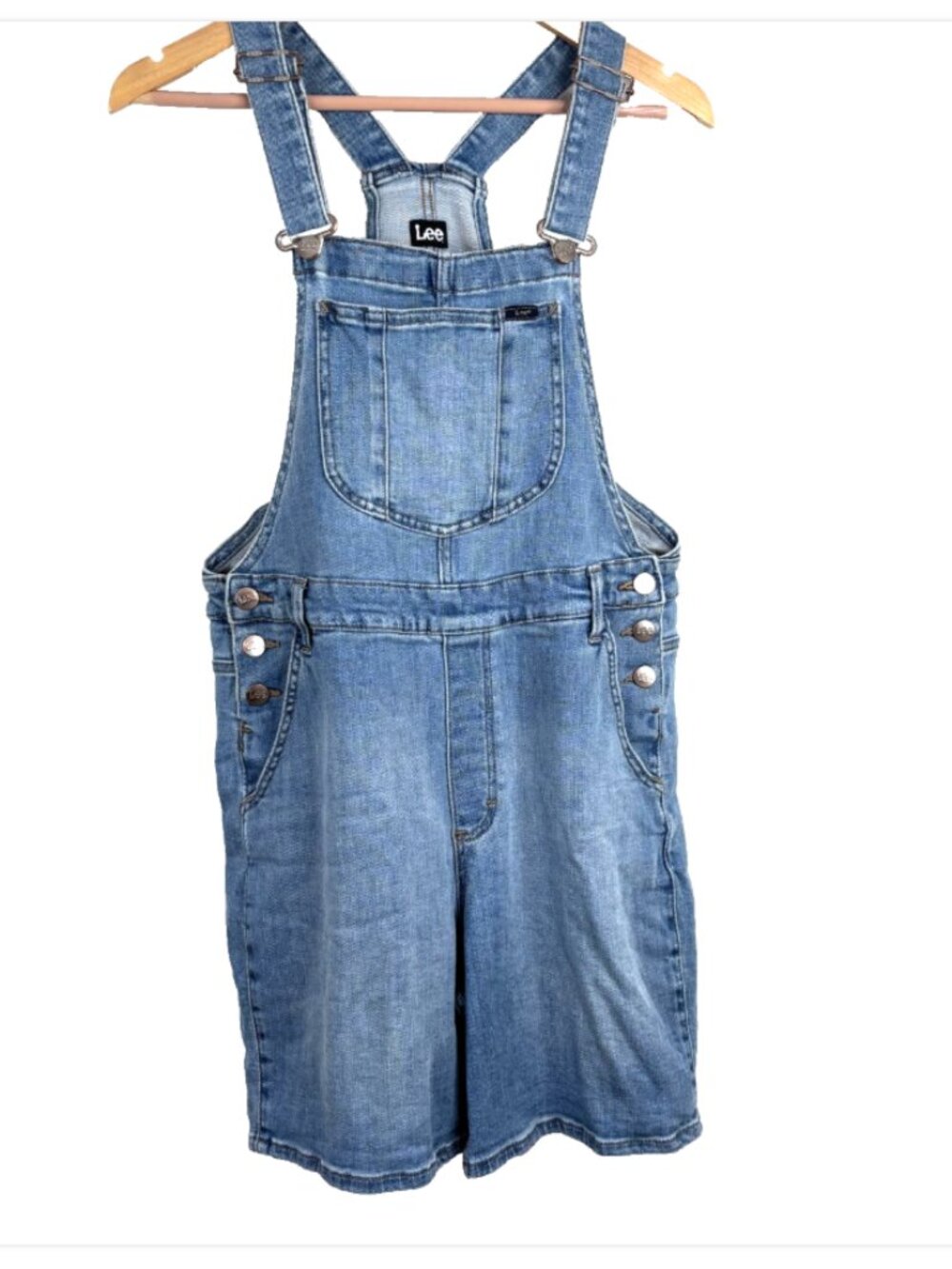 Lee Heritage Relaxed Denim Overalls Shorts M Shortalls Romper Western Summer 90s